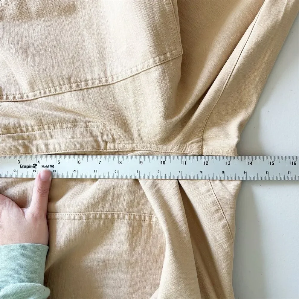 J. Crew Women's Camp Pocket Wide Leg Pant‎ Size 31 Khaki Tan Stretch Cotton NWT